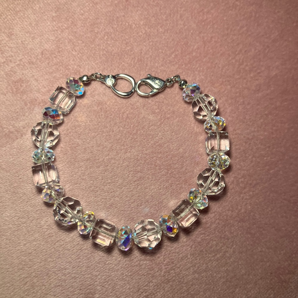 Sterling Silver Aurora Borealis Swarovski Crystal Bracelet